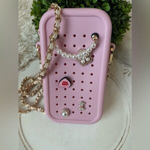 Pink Crossbody Bag with Chain Strap